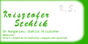 krisztofer stehlik business card